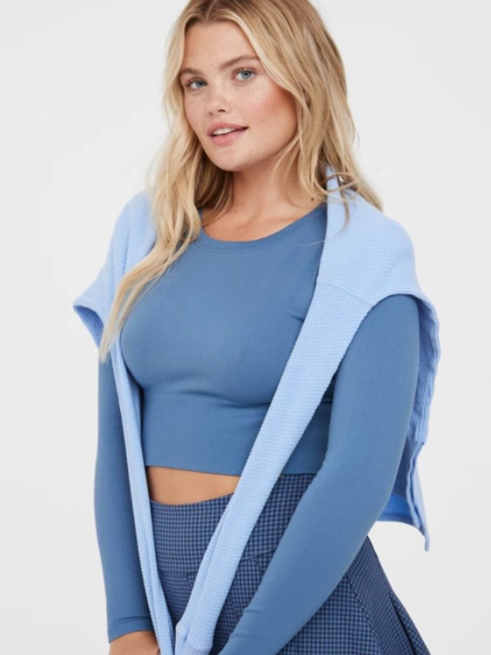OFFLINE By Aerie Sidewalk Seamless Long Sleeve Cropped T-Shirt